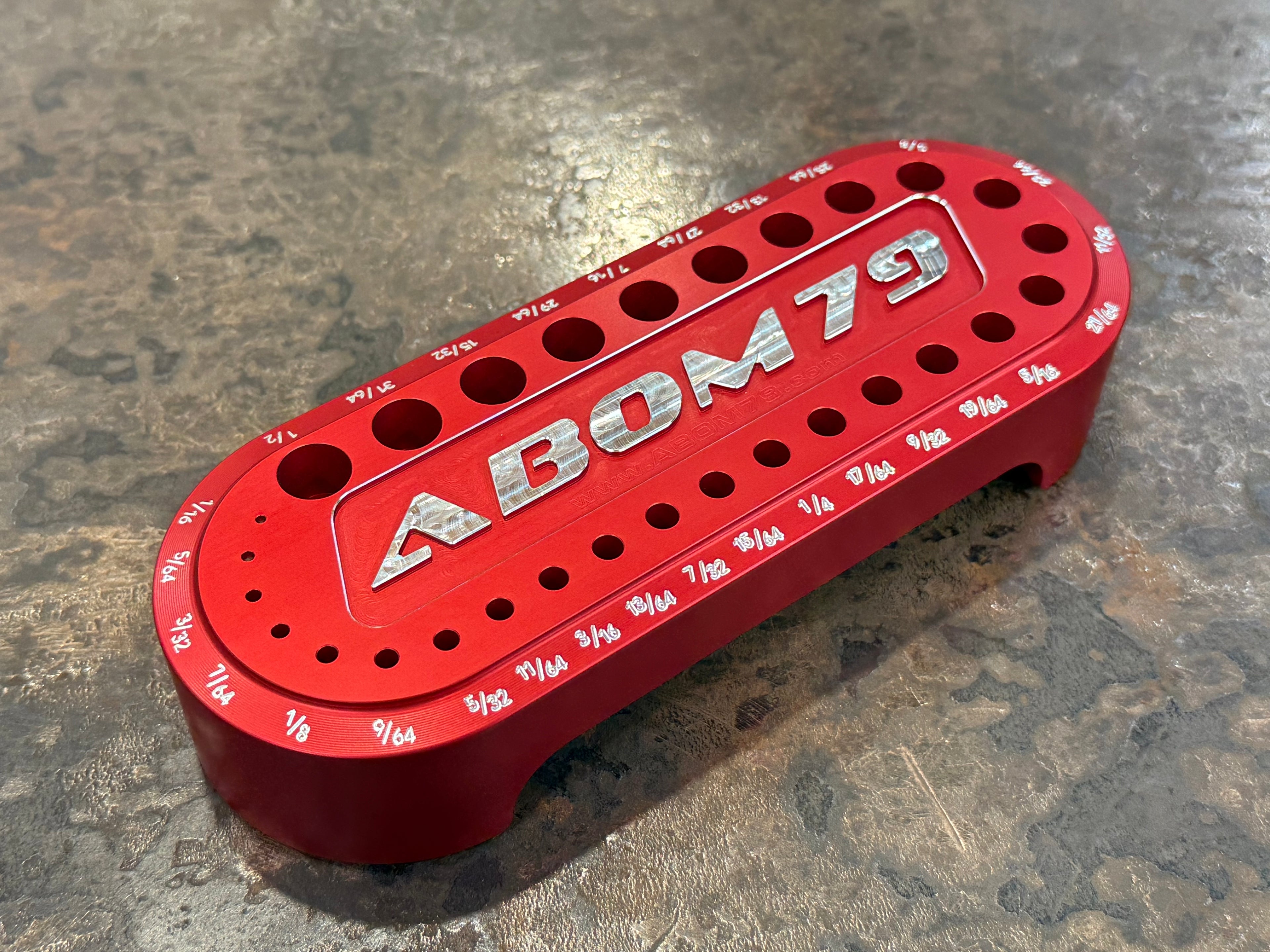 Abom Original Drill Index - Post Engraved - Matte Red