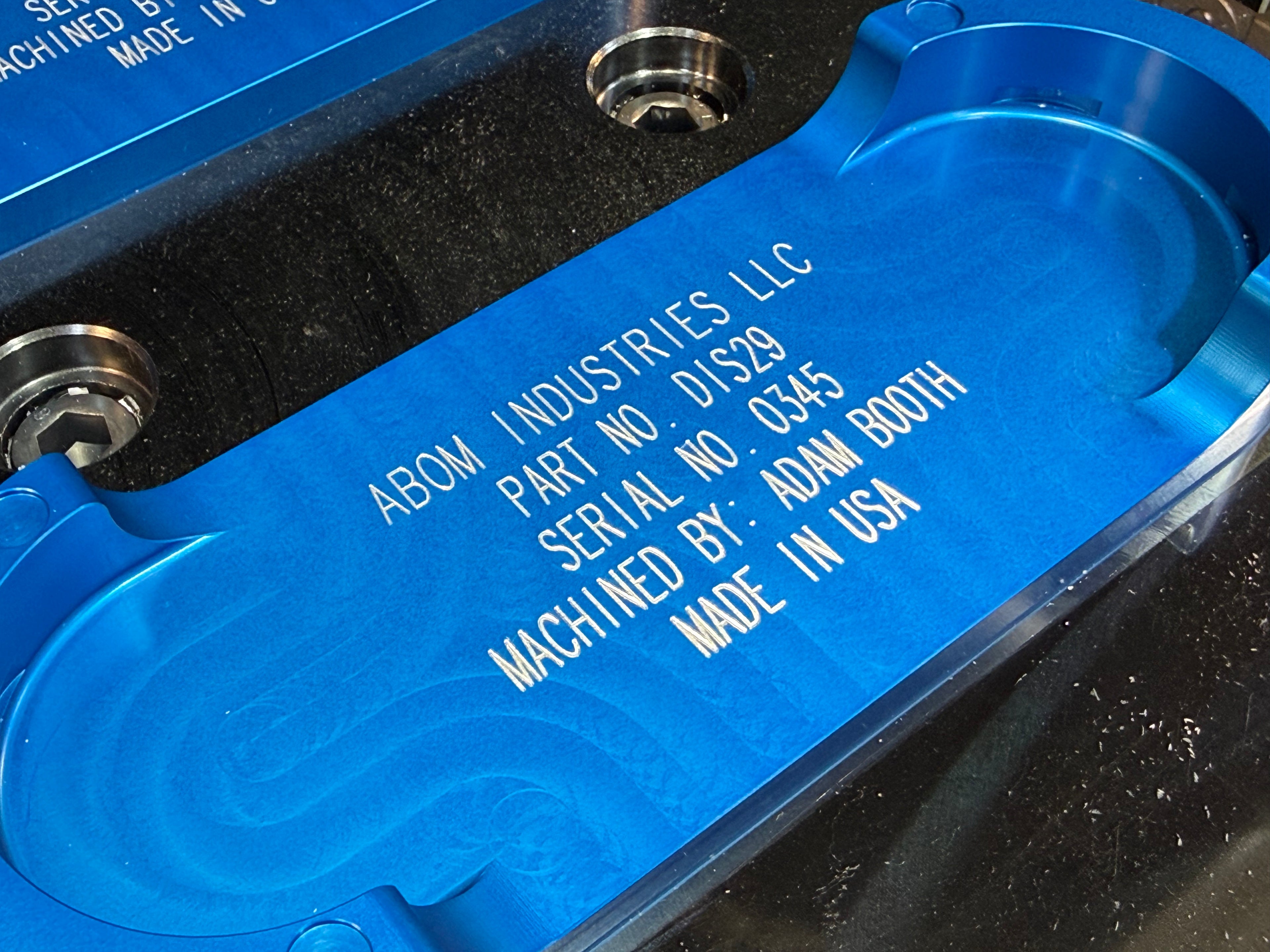Abom Original Drill Index - Post Engraved - Blue