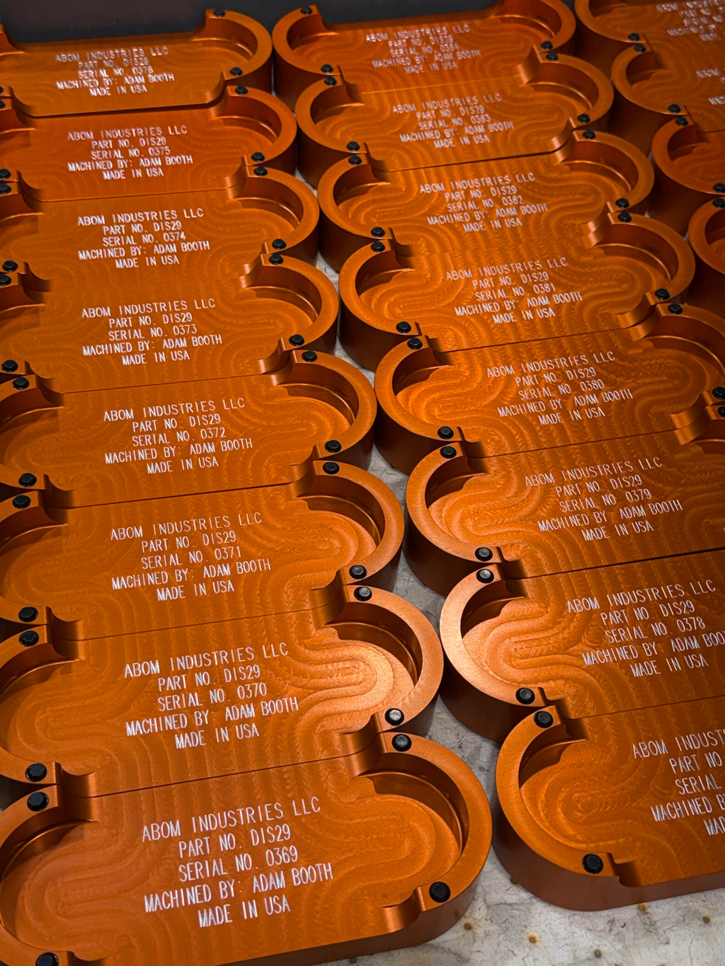 Abom Original Drill Index - Post Engraved - Orange