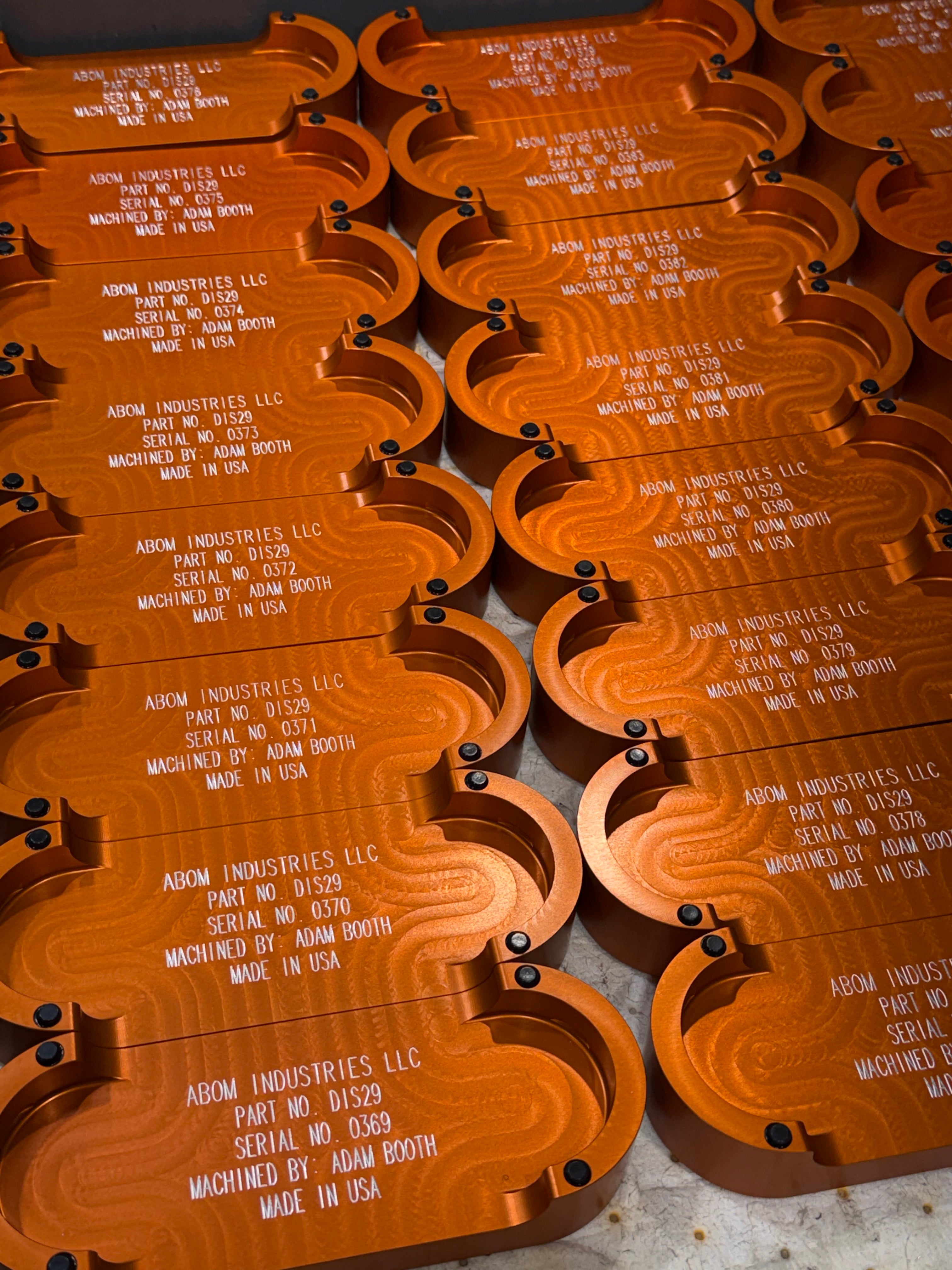 Abom Original Drill Index - Post Engraved - Orange