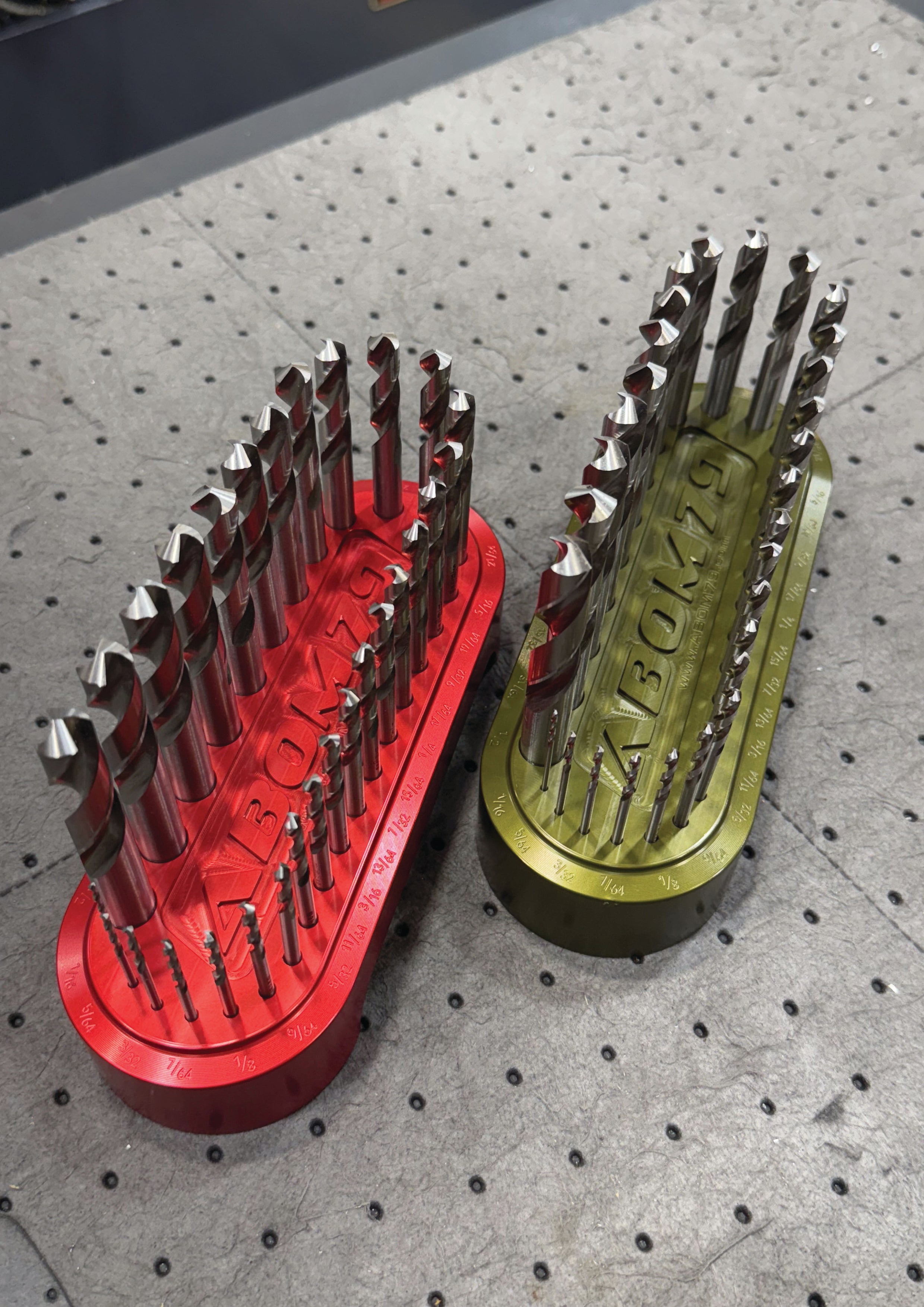 Abom Original Drill Index with Chicago-Latrobe Style 157 Screw Machine Length Drills- Red