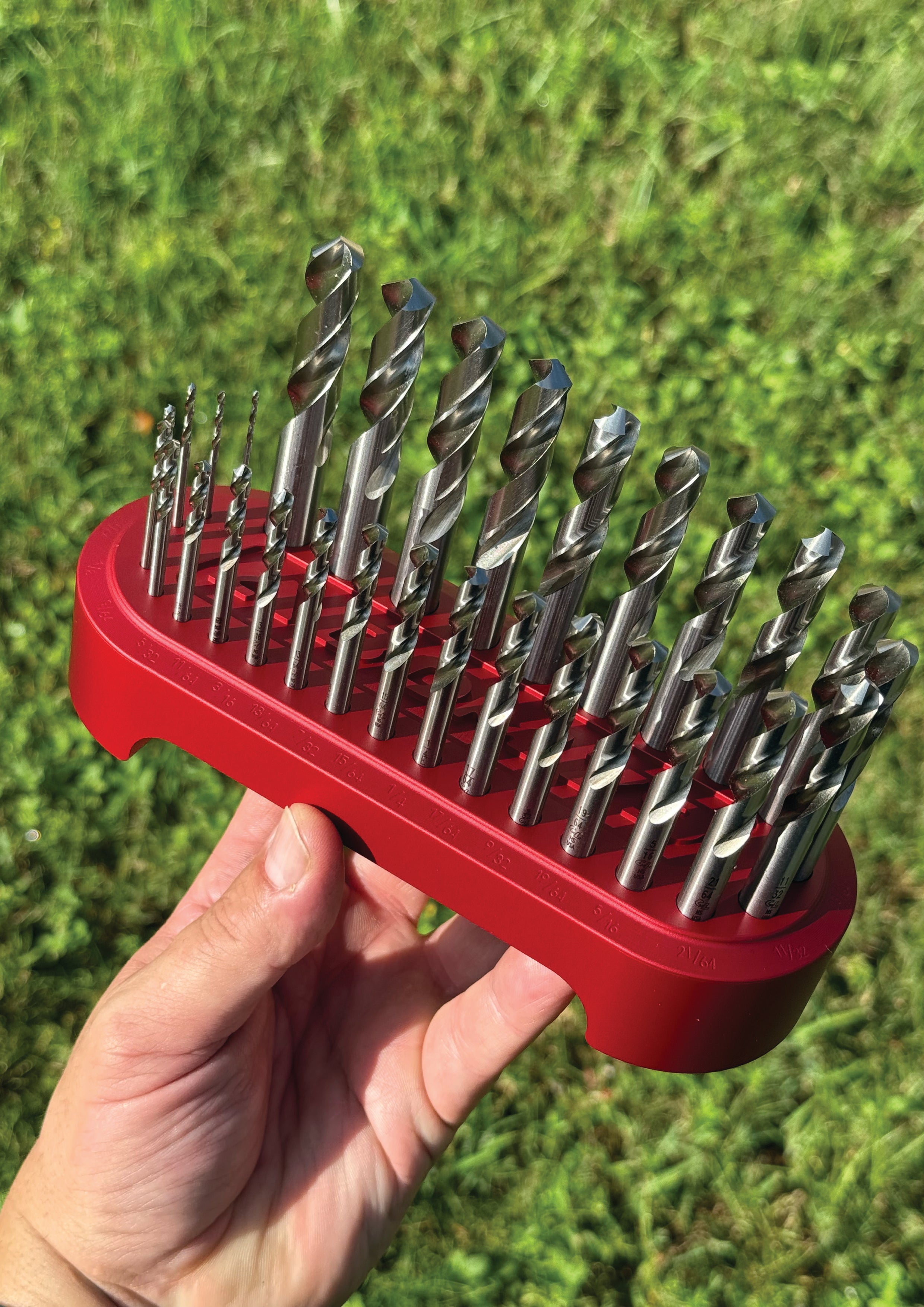 Abom Original Drill Index with Chicago-Latrobe Style 157 Screw Machine Length Drills- Red